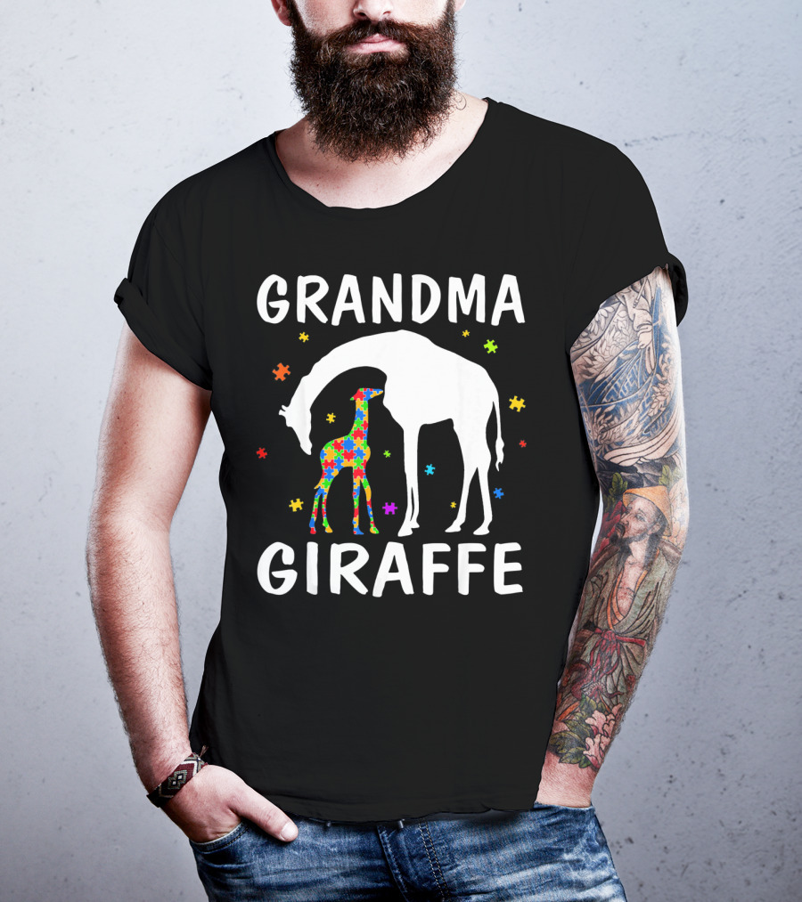 Grandma Giraffe Autism Awareness T-Shirt