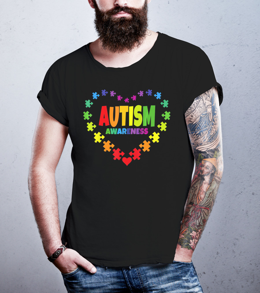 Autism Awareness Heart Puzzle Symbol April 2 T-Shirt