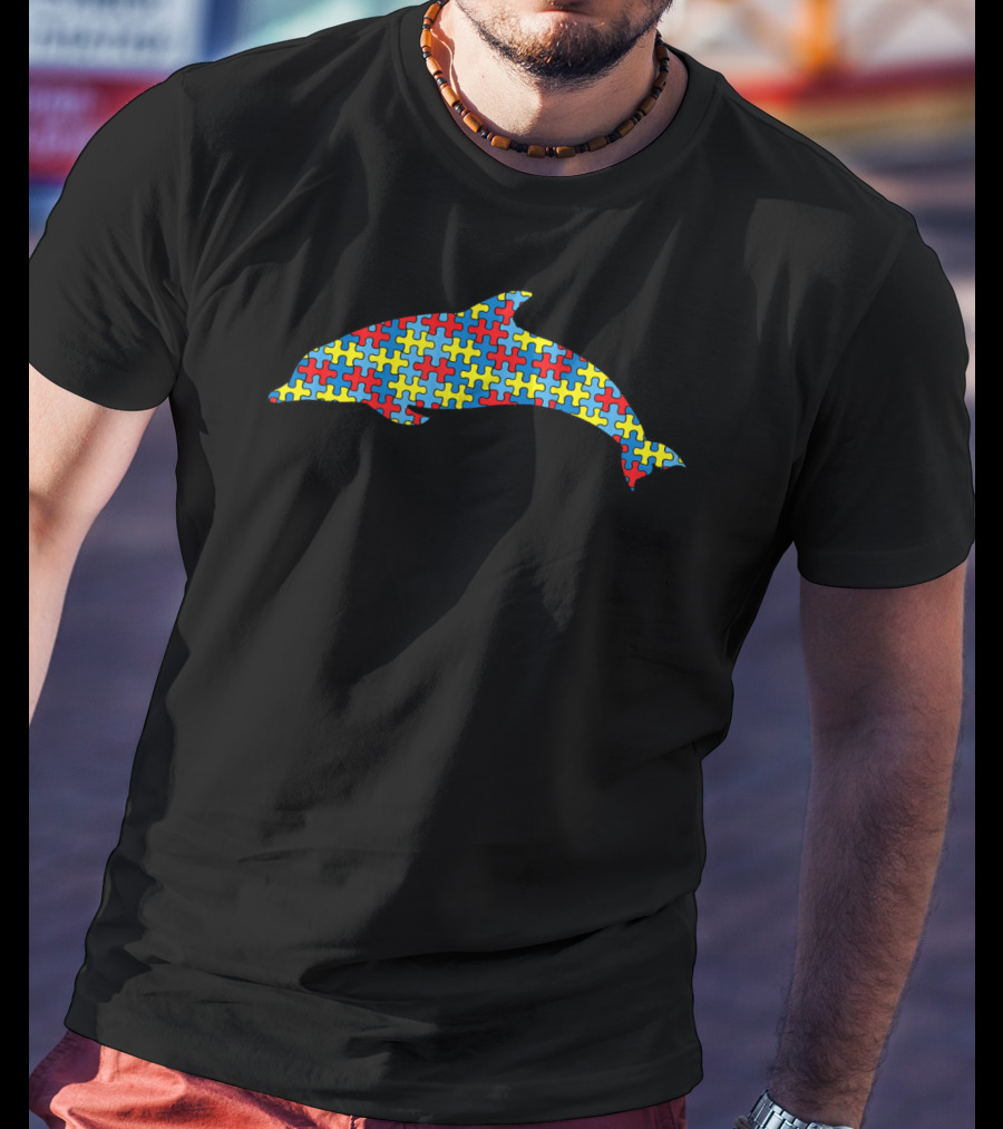 Porpoise Puzzle Autism Awareness Kids Fish T-Shirt