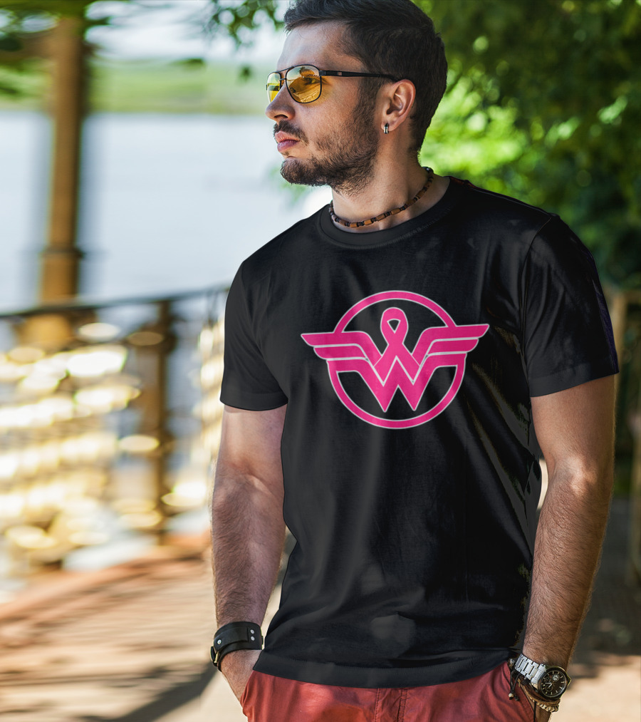 Wonder Woman Breast Cancer Awareness Superhero T-Shirt