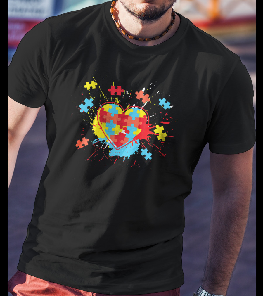Heart Puzzle Autism Awareness Proud Au T-Shirt