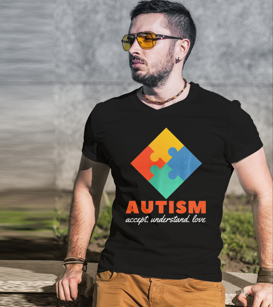 Autism Accept Understand Love Puzzle T-Shirt