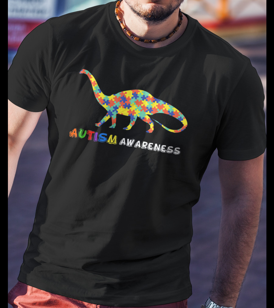 Autism Awareness Dinosaur Puzzle T-Shirt