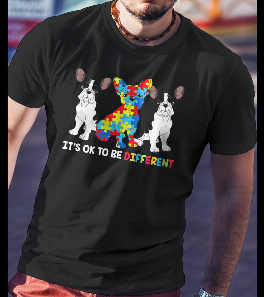 It's OK To Be Different French Bulldog Au Jigsaw Puzzle T-Shirt