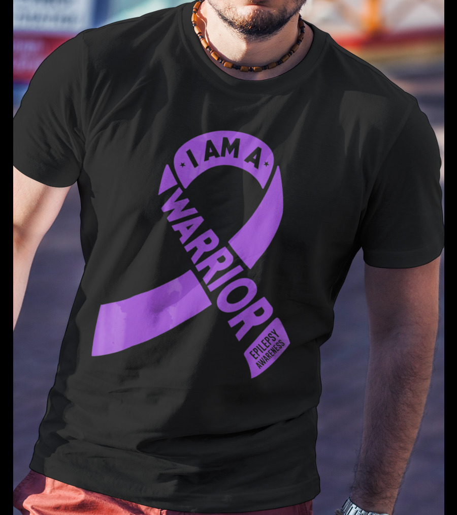 I Am A Warrior Purple Ribbon Epilepsy Awareness T-Shirt