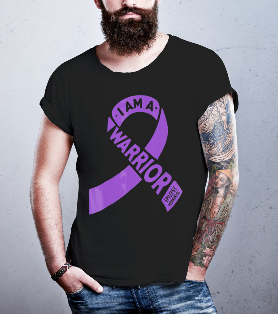 I Am A Warrior Purple Ribbon Epilepsy Awareness T-Shirt