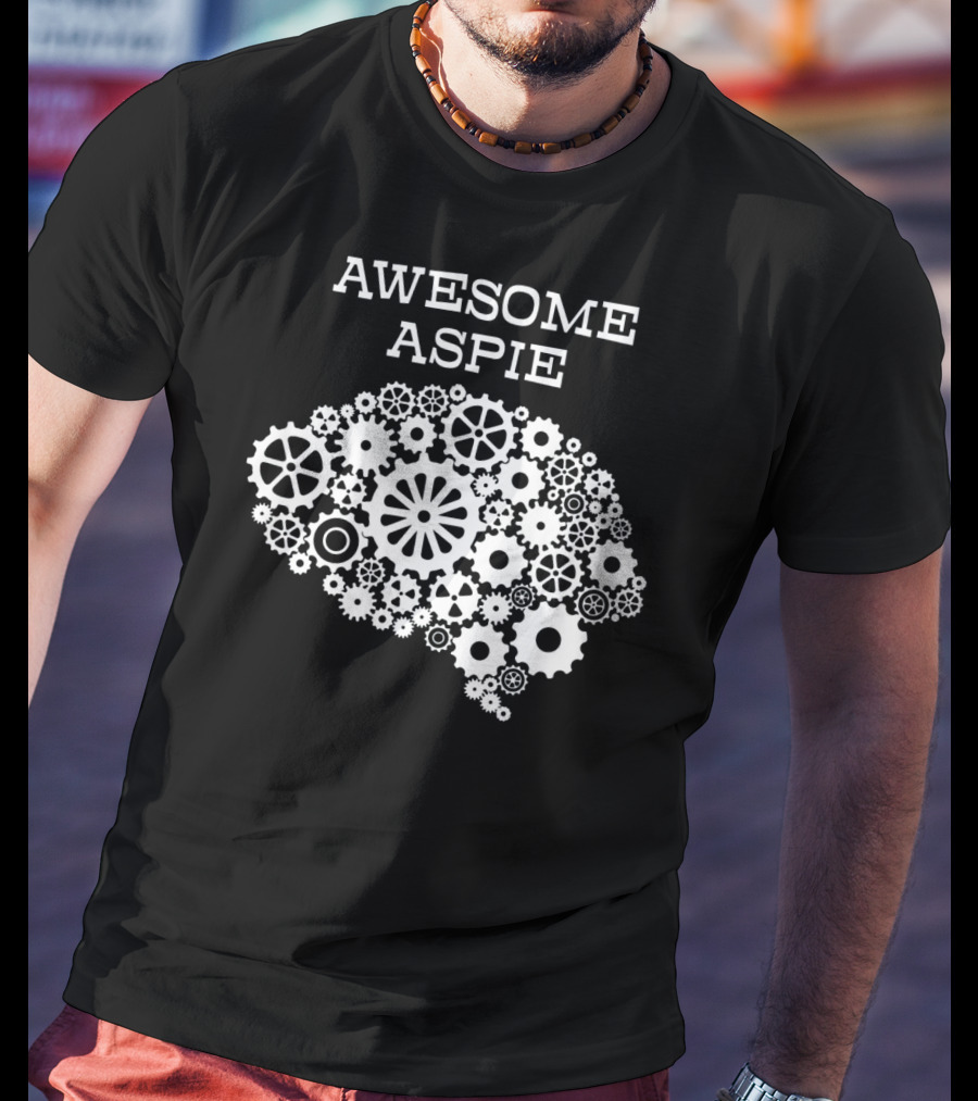 Awesome Aspie Steampunk Brain Autism Awareness T-Shirt
