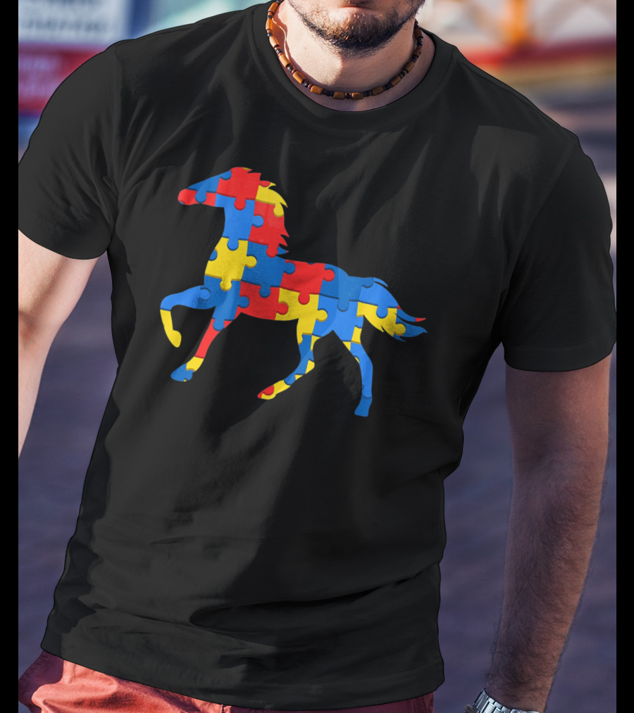 Autism Awareness Puzzle Horse T-Shirt