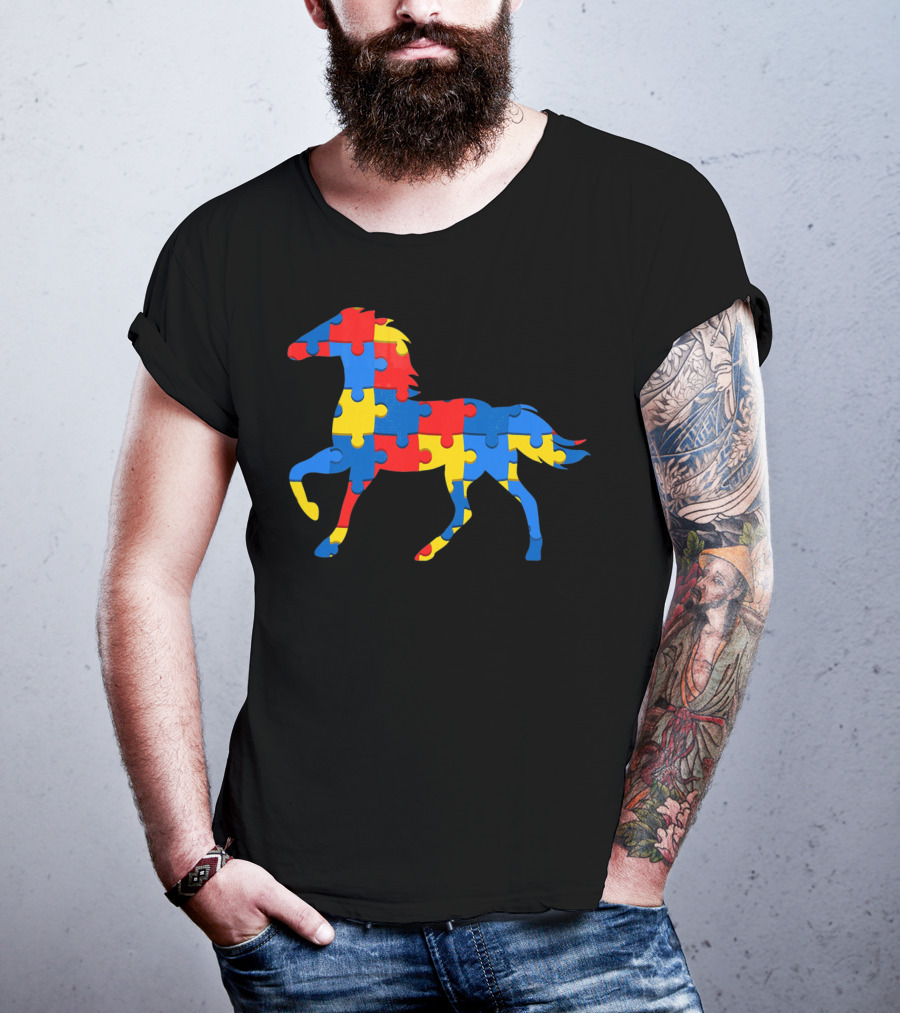Autism Awareness Puzzle Horse T-Shirt
