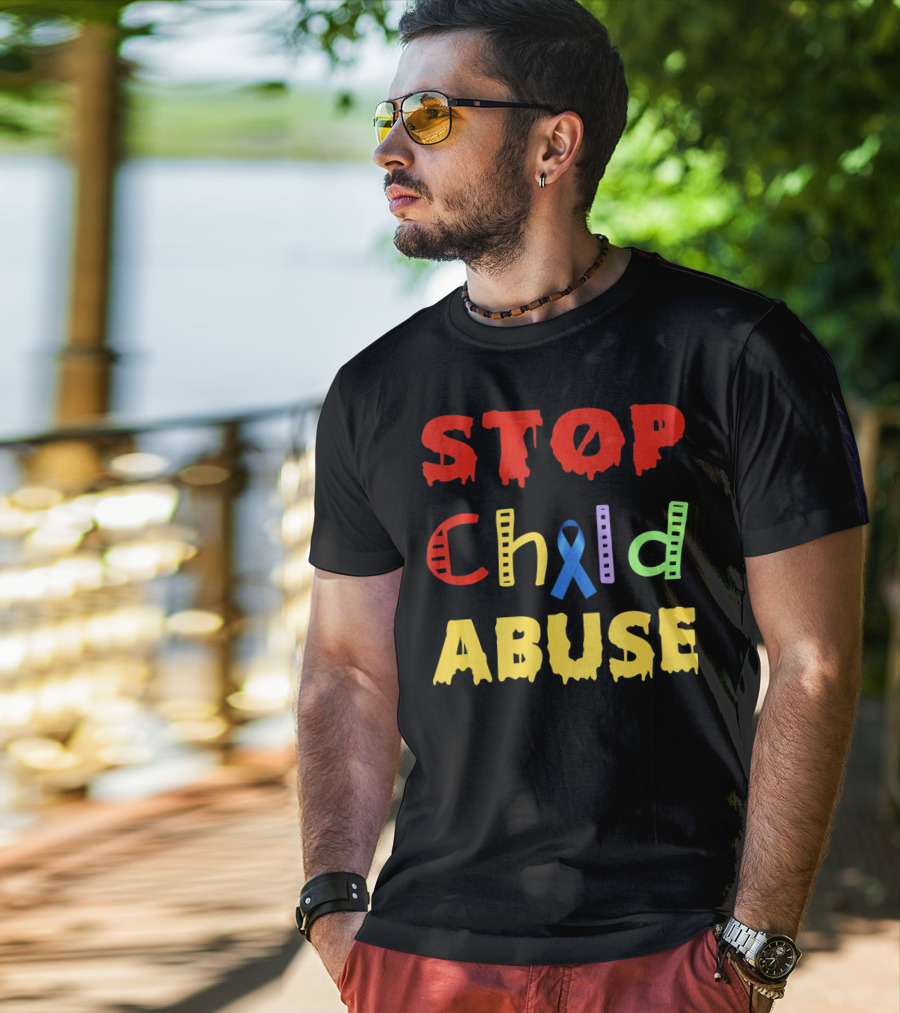 STOP Child Abuse Awareness Blue T-Shirt