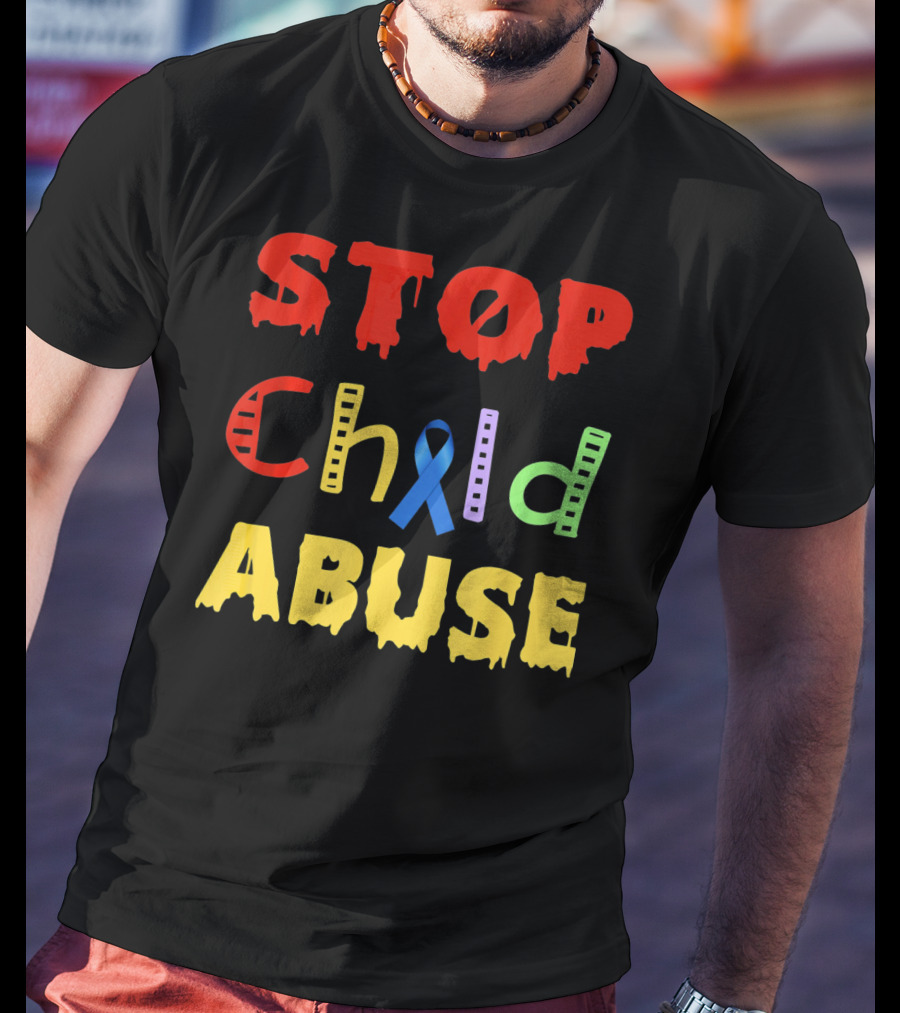 STOP Child Abuse Awareness Blue T-Shirt
