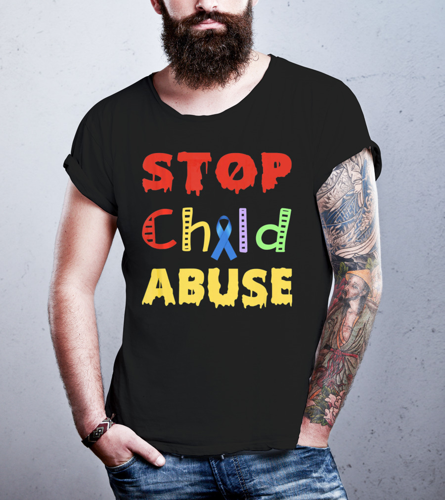 STOP Child Abuse Awareness Blue T-Shirt