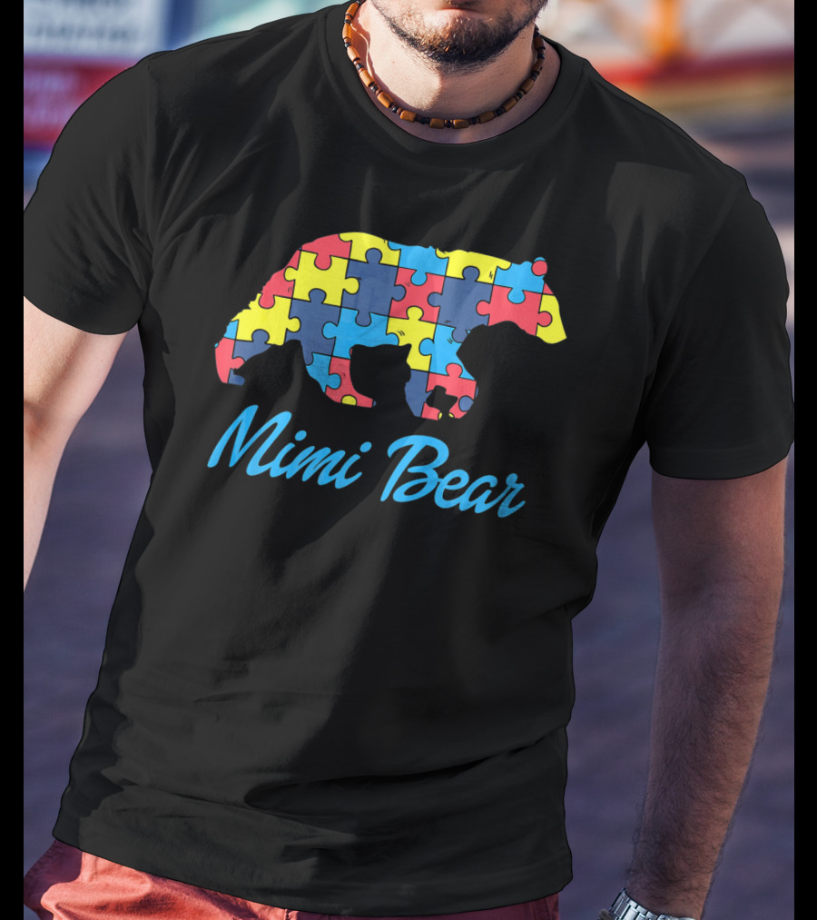 Mimi Bear Autism Awareness Puzzle T-Shirt
