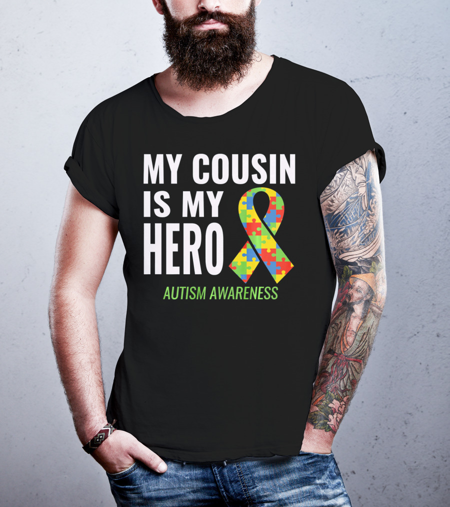 My Cousin Is My Hero Autism Awareness Puzzle T-Shirt