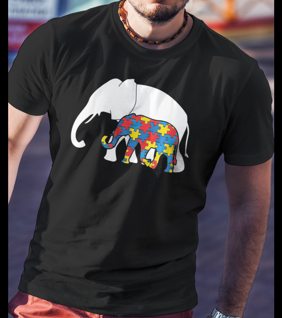 Autism Awareness Puzzle Elephant T-Shirt