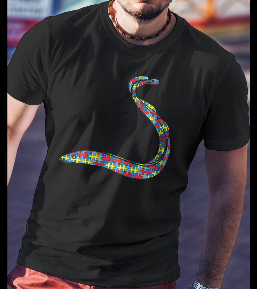 Eel Autism Awareness Kids Carp Fish Puzzle Piece T-Shirt