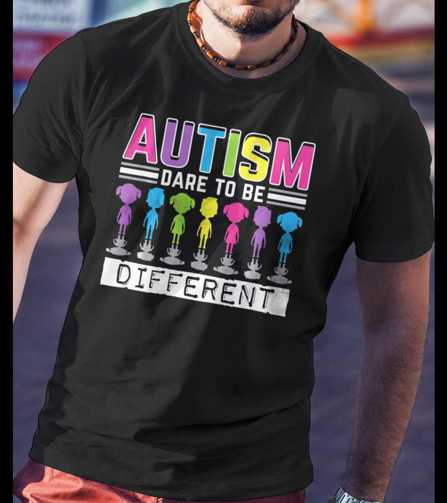 Autism Dare To Be Different Colorful Figures T-Shirt