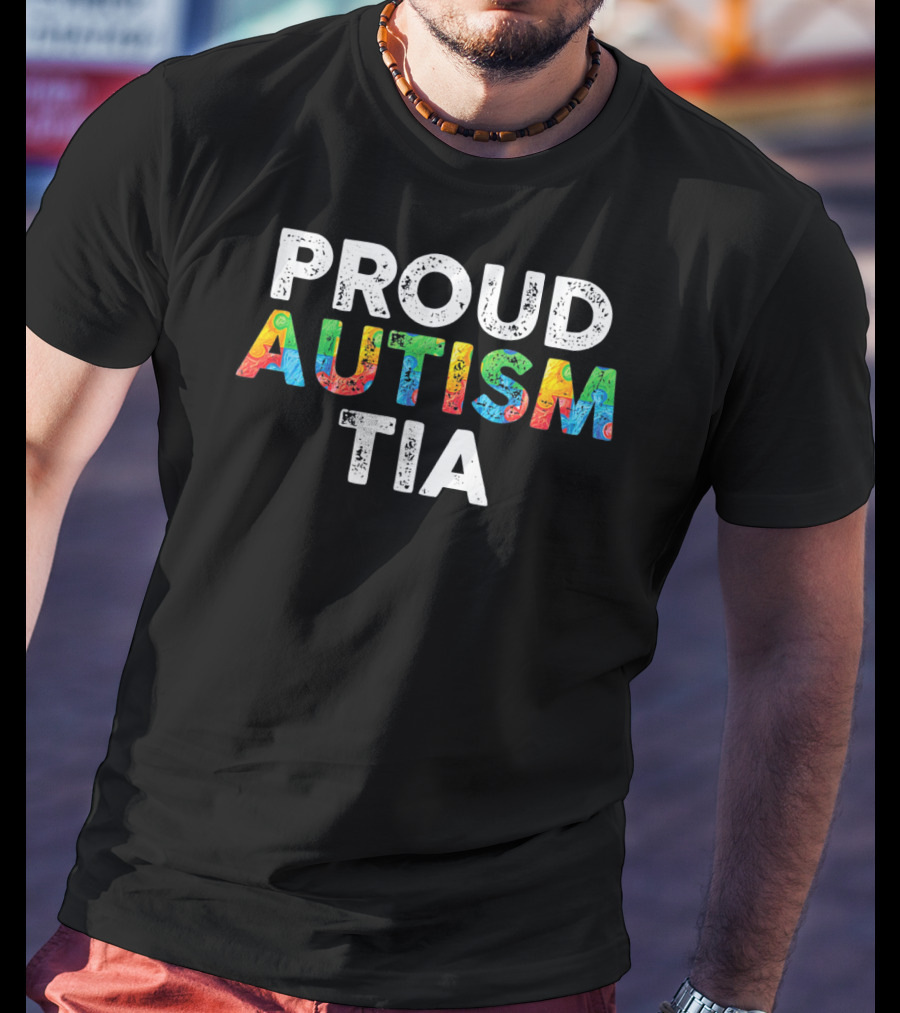 Proud Autism Tia Autism Awareness Colorful Puzzle T-Shirt