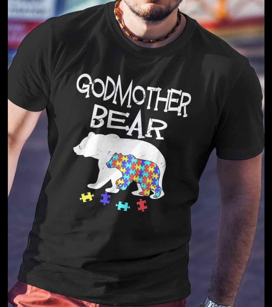 Godmother Bear Puzzle Autism Awareness T-Shirt