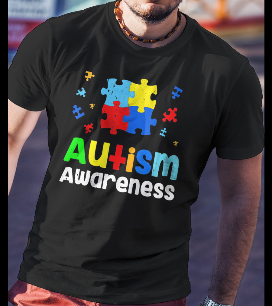 Autism Awareness Puzzle Pieces Heart Aut T-Shirt