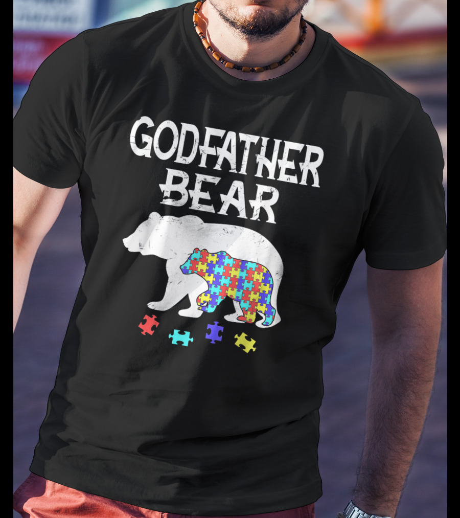 Godfather Bear Autism Awareness Puzzle T-Shirt