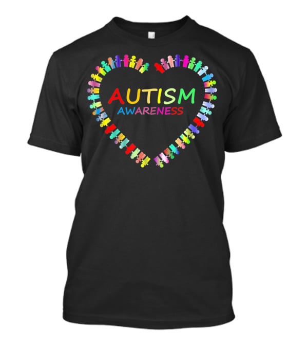 Autism Awareness Multicolor Heart Puzzle Piece T-Shirt