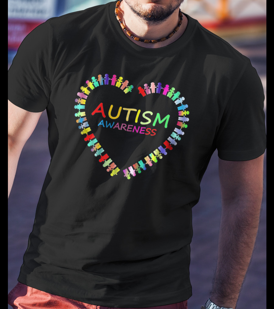 Autism Awareness Multicolor Heart Puzzle Piece T-Shirt