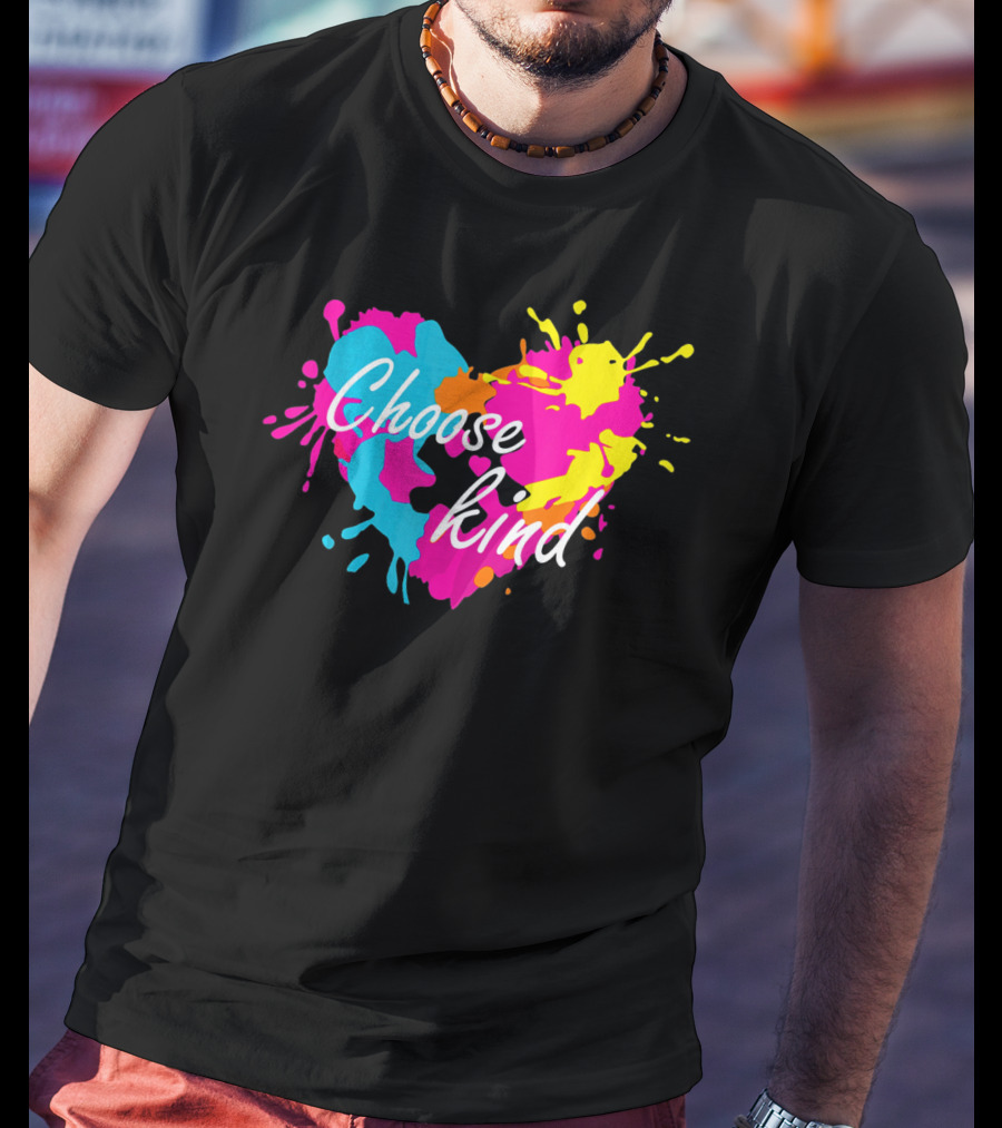 Choose Kind Colorful Heart Autism Awareness T-Shirt