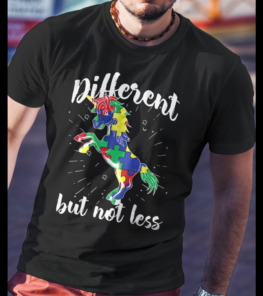 Different Not Less Unicorn Autism Awareness T-Shirt