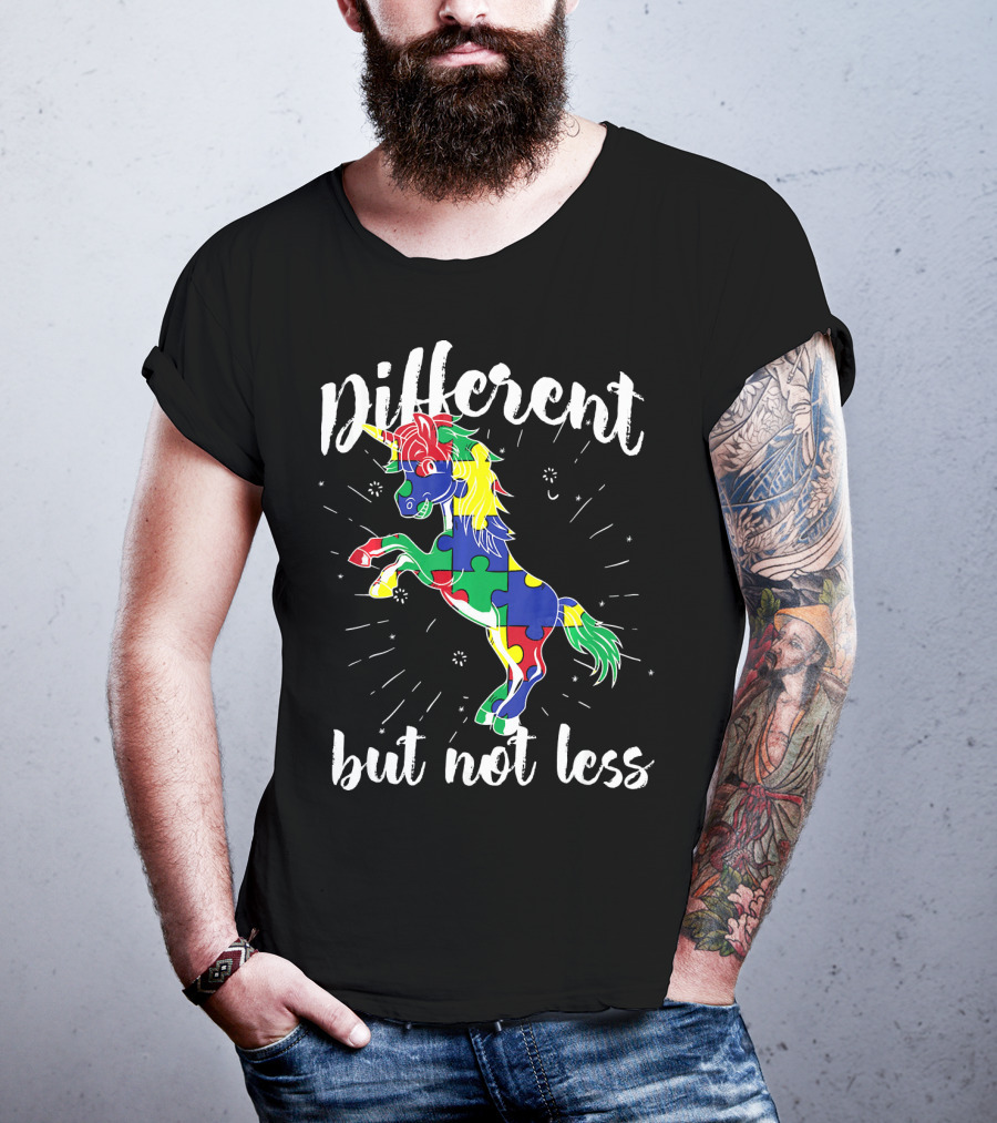 Different Not Less Unicorn Autism Awareness T-Shirt