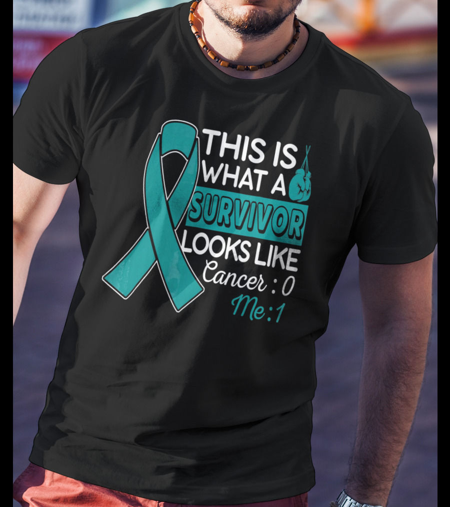 This Is What A Survivor Looks Like Cancer 0 Me 1 T-Shirt