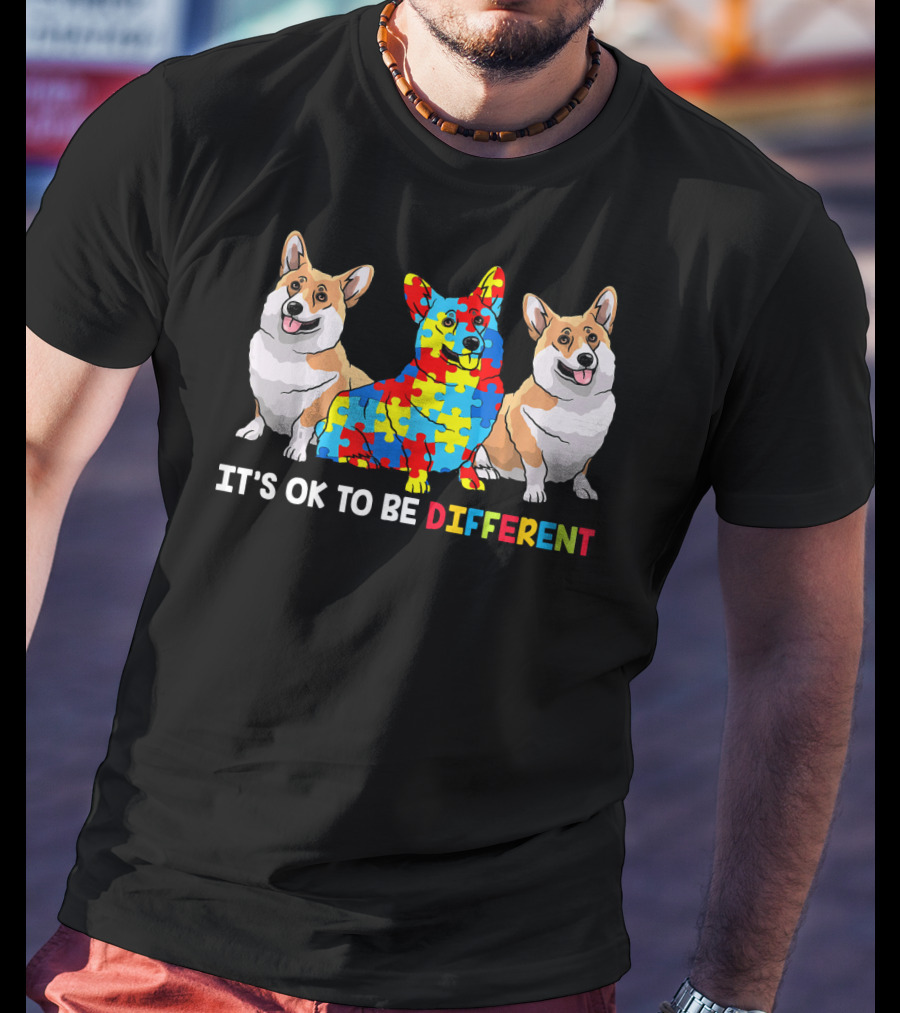 It's OK To Be Different Corgi Autism Awareness T-Shirt