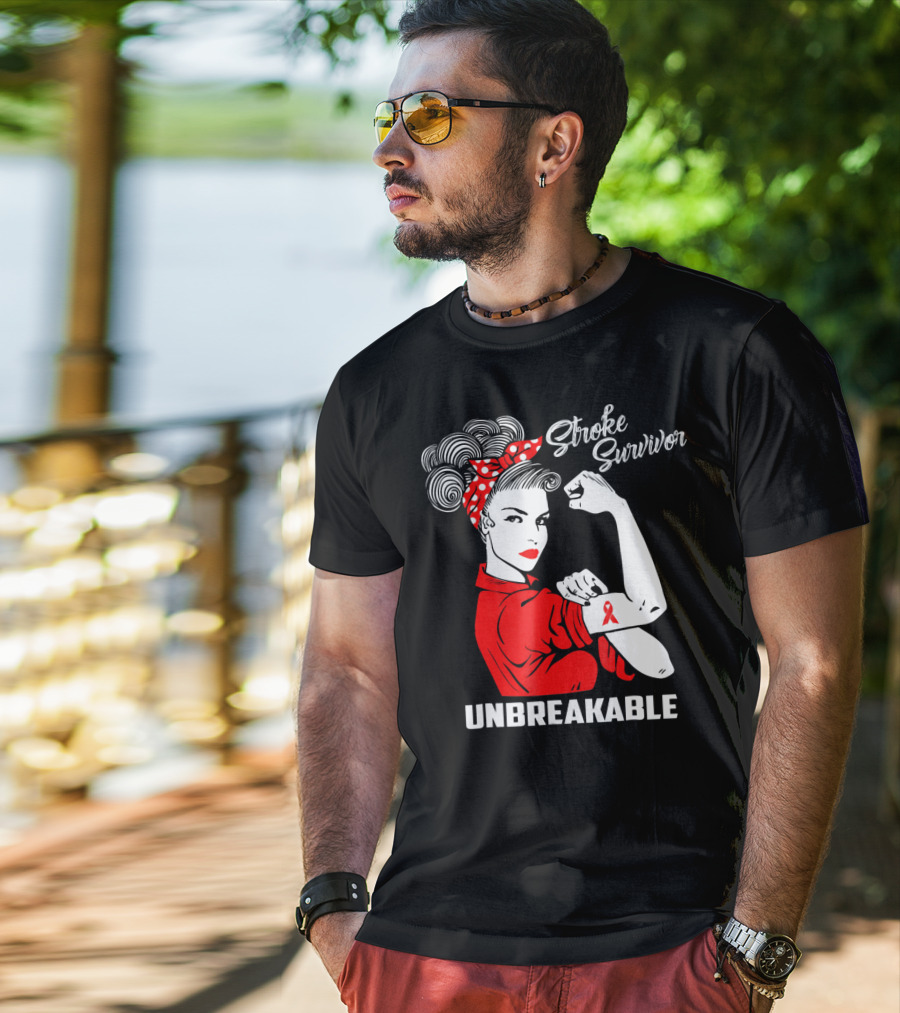 Stroke Survivor Unbreakable Rosie The Riveter T-Shirt