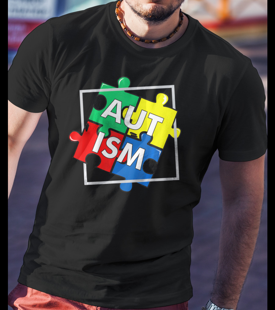 Autism Puzzle Awareness Day Colorful Puzzle Pieces T-Shirt