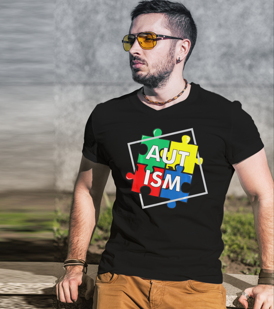Autism Puzzle Awareness Day Colorful Puzzle Pieces T-Shirt