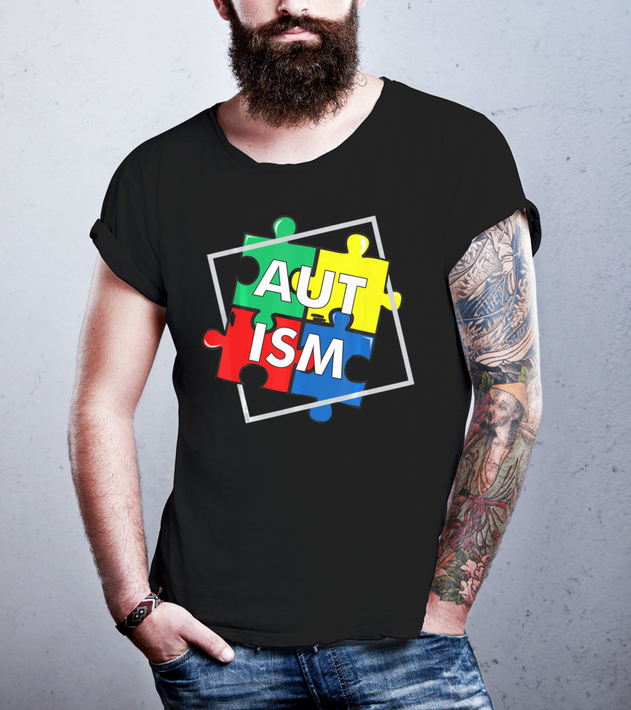 Autism Puzzle Awareness Day Colorful Puzzle Pieces T-Shirt