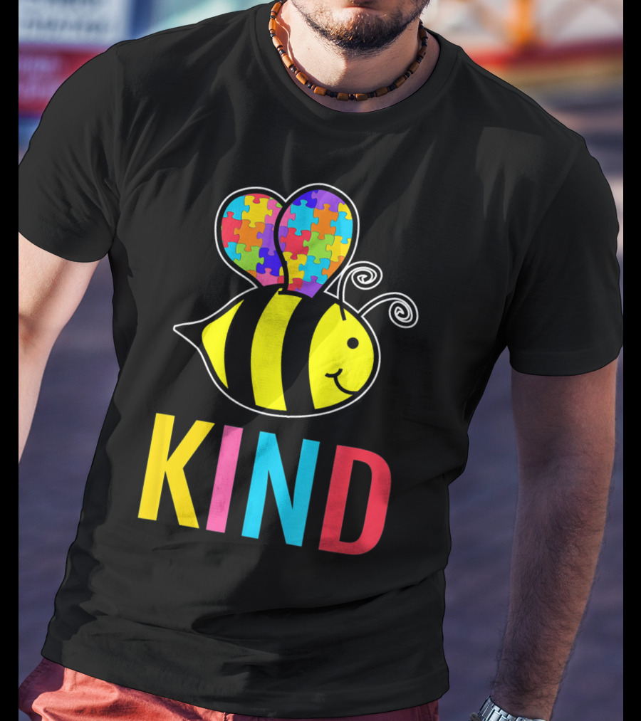 Autism Awareness Bee With Puzzle Wings KIND T-Shirt