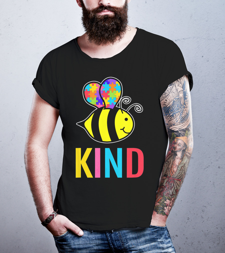 Autism Awareness Bee With Puzzle Wings KIND T-Shirt