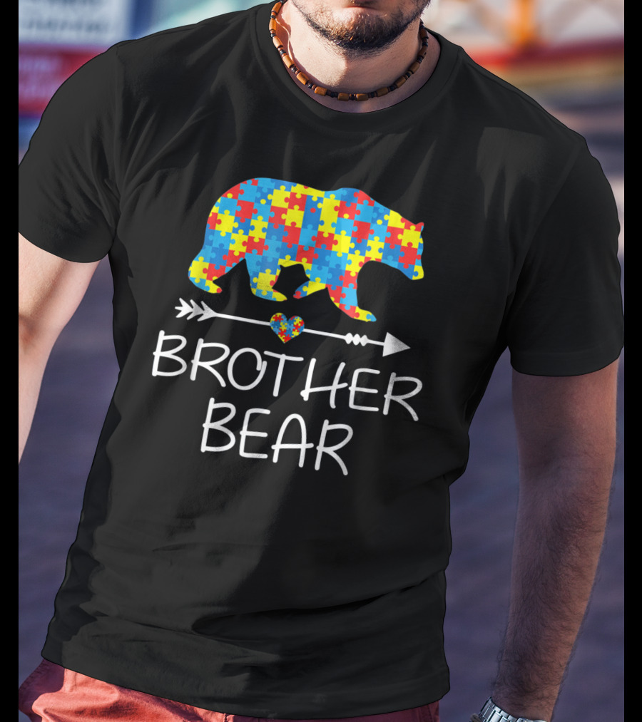 Brother Bear Autism Puzzle Pattern Awareness T-Shirt