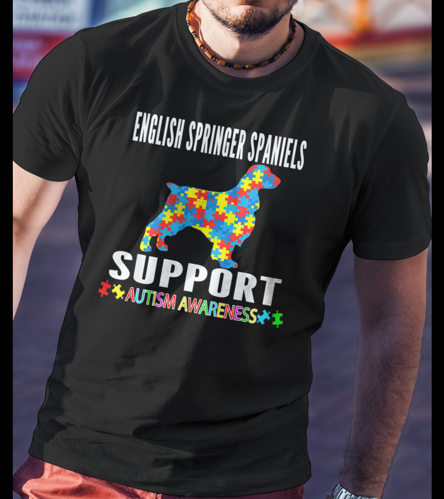English Springer Spaniels Support Autism Awareness T-Shirt