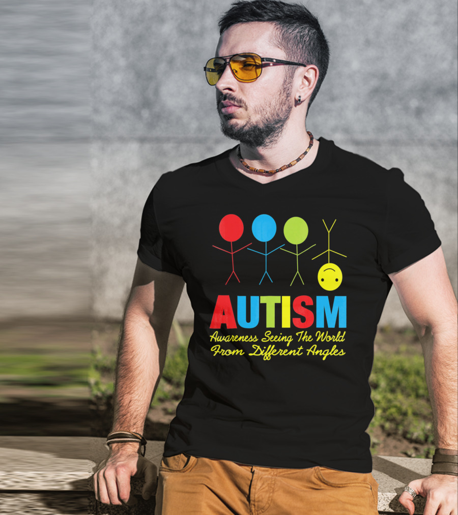AUTISM Awareness Seeing The World From Different Angles T-Shirt