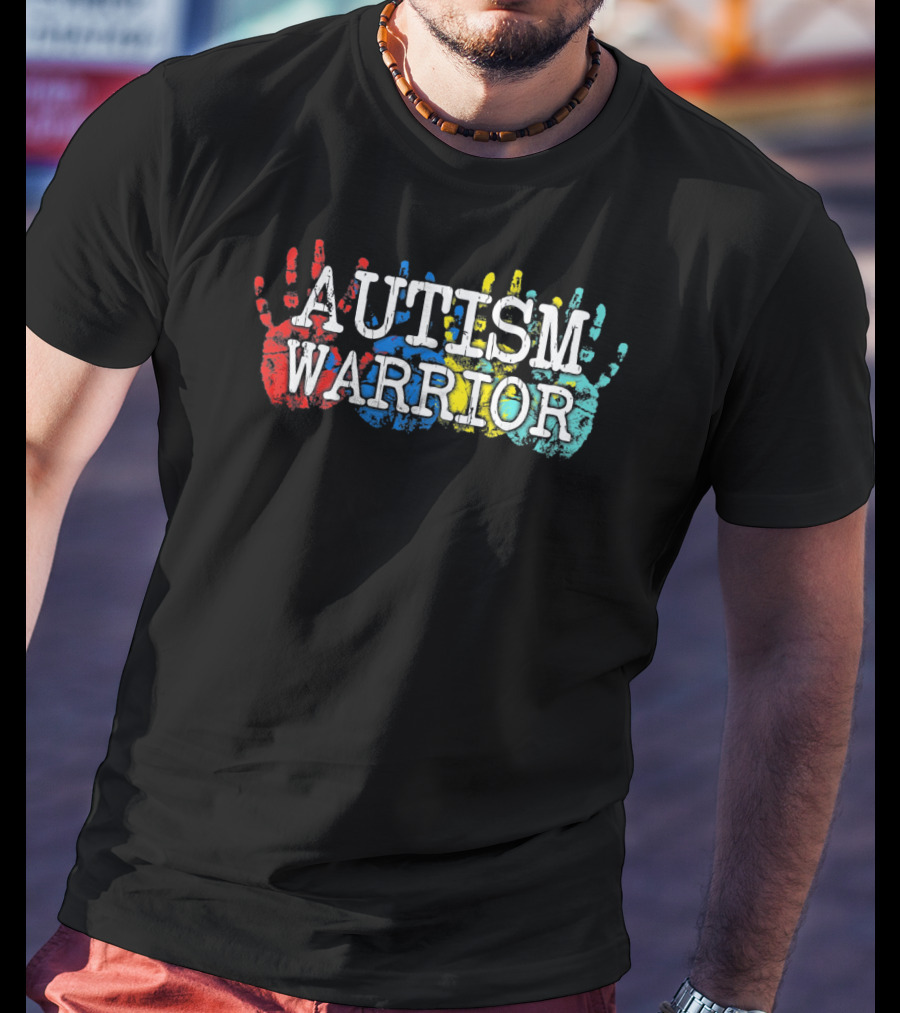 AUTISM WARRIOR Handprint Colors T-Shirt