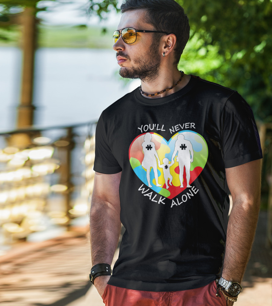 You'll Never Walk Alone Puzzle Family Heart T-Shirt