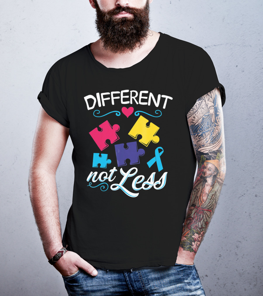 Different Not Less Autism Awareness Puzzle T-Shirt