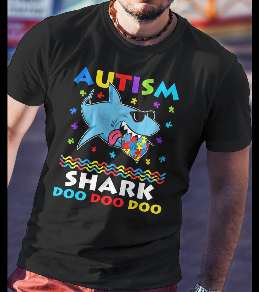 Autism Shark Doo Doo Doo Funny Awareness Day T-Shirt