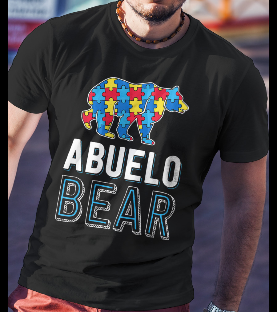 Abuelo Bear Autism Puzzle Awareness T-Shirt
