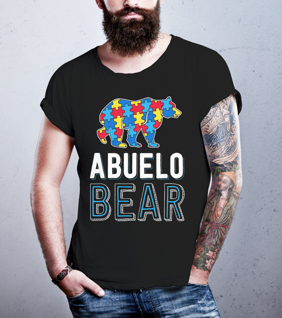 Abuelo Bear Autism Puzzle Awareness T-Shirt