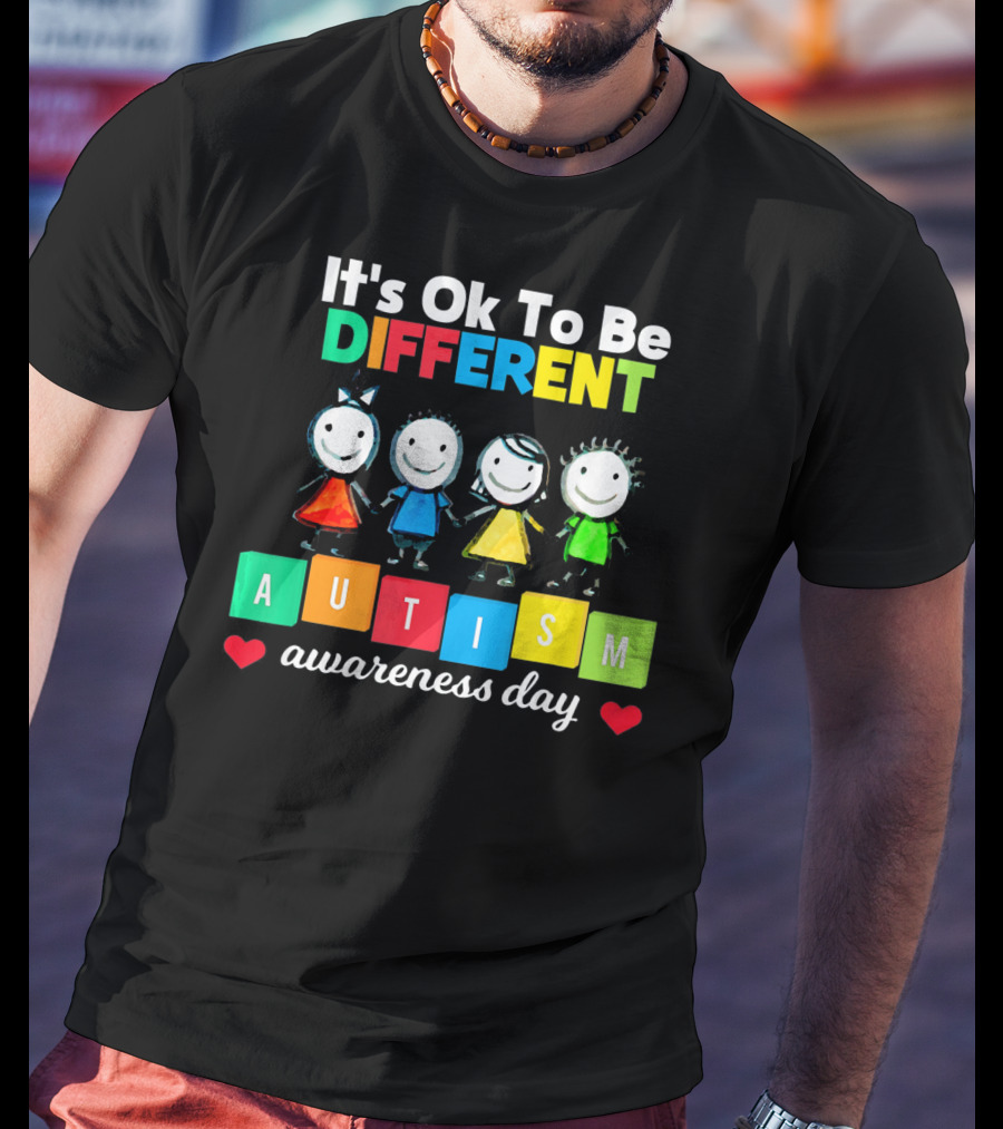 It's Ok To Be Different Autism Awareness Day T-Shirt