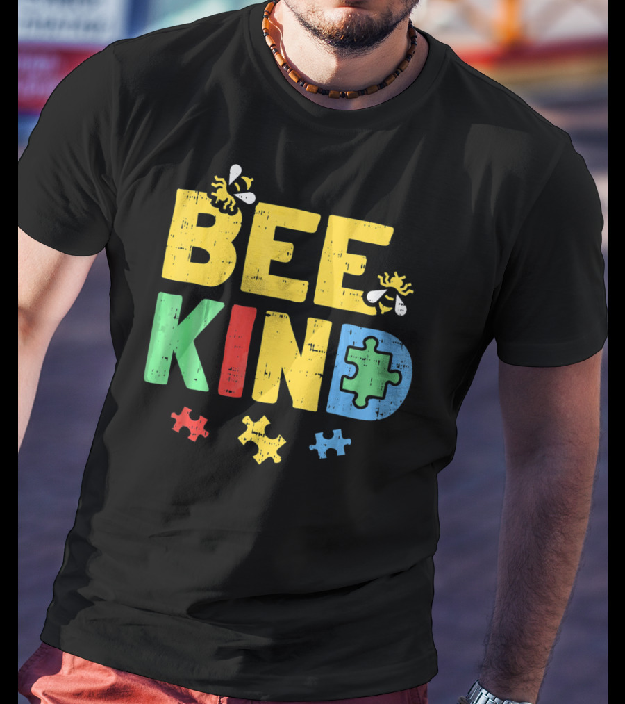 BEE KIND Puzzle Autism Awareness Bees T-Shirt