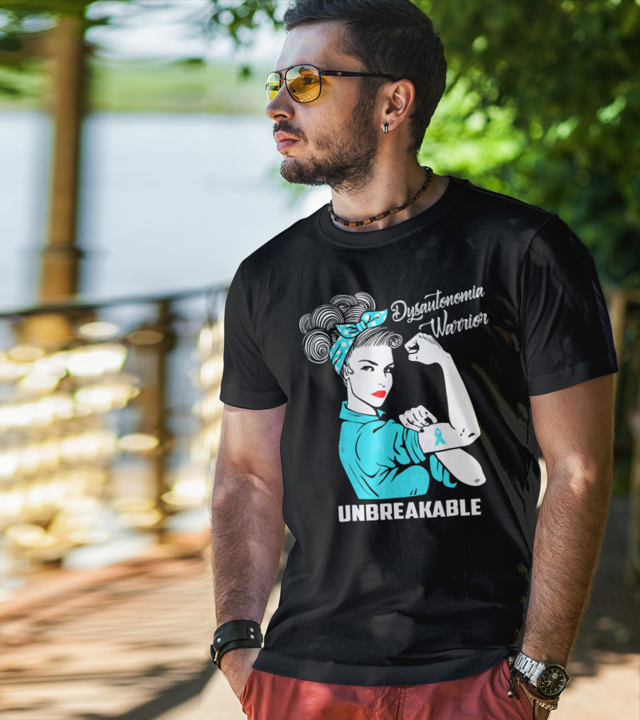 Dysautonomia Warrior Unbreakable Retro Rosie The Riveter T-Shirt
